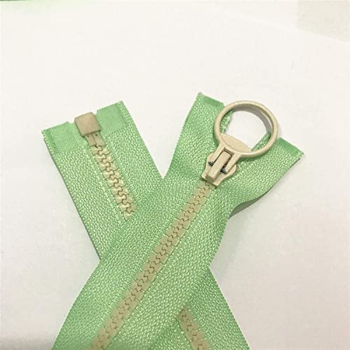 SAJMAKUWLA Reißverschluss, Reißverschlussschieber, 1 Stück Hit Color Openings 5# Harz-Reißverschlussring,(Green,50CM) von SAJMAKUWLA