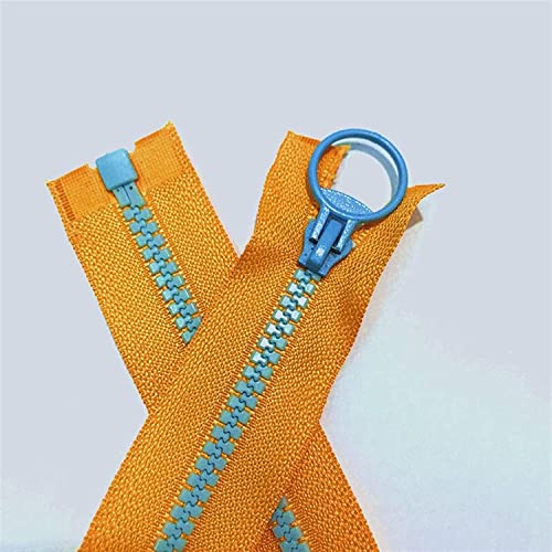 SAJMAKUWLA Reißverschluss, Reißverschlussschieber, 1 Stück Hit Color Openings 5# Harz-Reißverschlussring,(Oranje,40CM) von SAJMAKUWLA