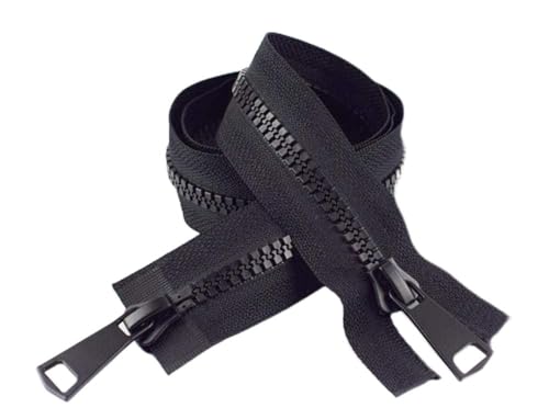 SAJMAKUWLA Reißverschluss, Reißverschlussschieber, 2 Stück 60–120 cm 8# Harz Doppelkopf-Reißverschluss Daunenjacke Reißverschlüsse ZA004(60cm) von SAJMAKUWLA