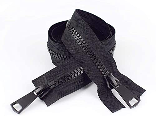 SAJMAKUWLA Reißverschluss, Reißverschlussschieber, 2 Stück 60–120 cm 8# Harz Doppelkopf-Reißverschluss Daunenjacke Reißverschlüsse ZA004(80cm) von SAJMAKUWLA