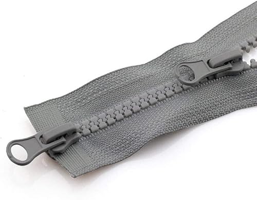 SAJMAKUWLA Reißverschluss, Reißverschlussschieber, 2 stücke 80/90/100/120/150cm Harz Doppel Silders Zipper Open-End Auto(80cm) von SAJMAKUWLA