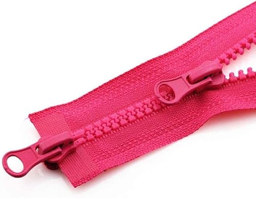 SAJMAKUWLA Reißverschluss, Reißverschlussschieber, 2 stücke 80/90/100/120/150cm Harz Doppel Silders Zipper Open-End Auto Lock(120cm) von SAJMAKUWLA