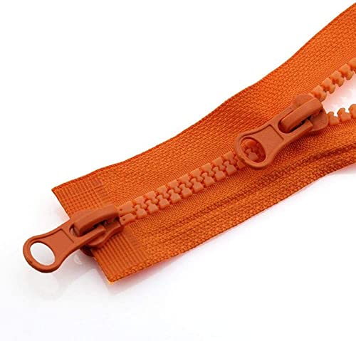 SAJMAKUWLA Reißverschluss, Reißverschlussschieber, 2 stücke 80/90/100/120/150cm Harz Doppel Silders Zipper Open-End Auto Lock(150cm) von SAJMAKUWLA