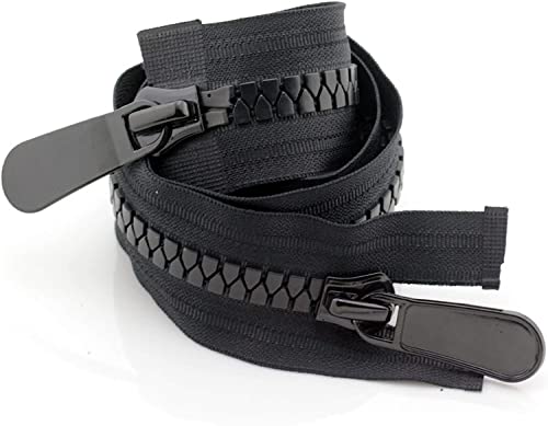 SAJMAKUWLA Reißverschluss, Reißverschlussschieber, Reißverschlüsse 8#15# Doppelöffnung Schwarz 60-150cm Langer Reißverschluss Unten(70cm,NJO.8) von SAJMAKUWLA