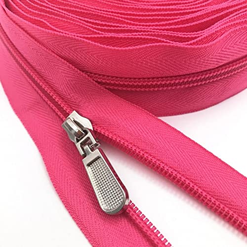 SAJMAKUWLA Reißverschluss, Reißverschlussschieber, Spiralreißverschlüsse, 10 Meter Lange Nylon-Spiralreißverschlüsse mit 20 Reißverschlusszügen(144 Amer Beauty) von SAJMAKUWLA