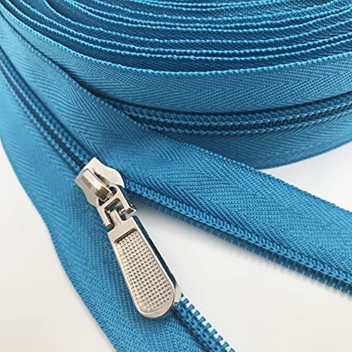 SAJMAKUWLA Reißverschluss, Reißverschlussschieber, Spiralreißverschlüsse, 10 Meter Lange Nylon-Spiralreißverschlüsse mit 20 Reißverschlusszügen(274 Acid Blue) von SAJMAKUWLA