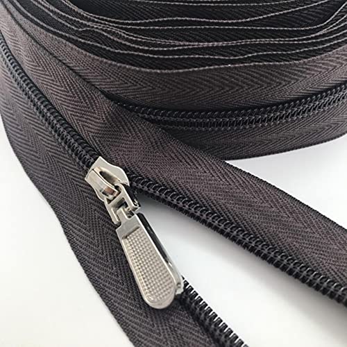 SAJMAKUWLA Reißverschluss, Reißverschlussschieber, Spiralreißverschlüsse, 10 Meter Lange Nylon-Spiralreißverschlüsse mit 20 Reißverschlusszügen(304 Mustang) von SAJMAKUWLA