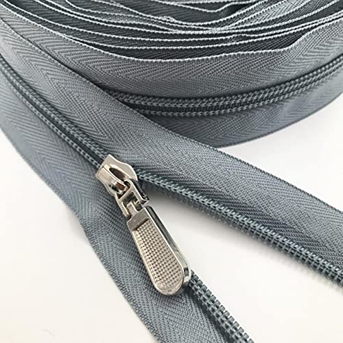 SAJMAKUWLA Reißverschluss, Reißverschlussschieber, Spiralreißverschlüsse, 10 Meter Lange Nylon-Spiralreißverschlüsse mit 20 Reißverschlusszügen(316 Lead) von SAJMAKUWLA