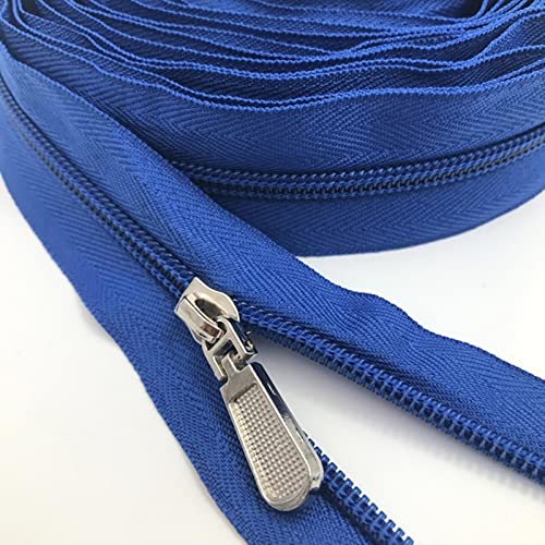 SAJMAKUWLA Reißverschluss, Reißverschlussschieber, Spiralreißverschlüsse, 10 Meter Lange Nylon-Spiralreißverschlüsse mit 20 Reißverschlusszügen(340 Bronze Blue) von SAJMAKUWLA