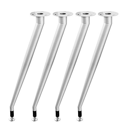 SAJMAKUWLA Tischbeine Metall, Schrägkegel-Möbelbeine aus Metall, Schmiedeeisen, 4er-Set, anpassbare Ersatzbeine for Couchtische und Schreibtische aus(Silver,55cm) von SAJMAKUWLA
