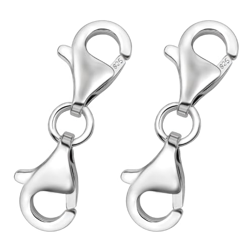 Karabinerverschlüsse aus 925er-Sterlingsilber – Doppelend-Design, Halsketten-Verschlüsse und Verschlüsse, Armband-Halsketten-Verlängerung, geeignet für DIY-Schmuckherstellung Karabinerverschlüsse aus 925er-Sterlingsilber – Doppelend-Design, Halsketten-Verschlüsse und Verschlüsse, Armband-Halsketten-Verlängerung, geeignet für DIY-Schmuckherstellung von SAKDWUR