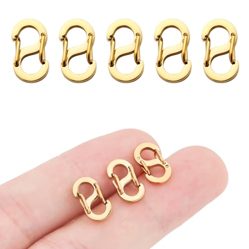 SAKDWUR Halsketten-Verschlüsse mit doppelter Öffnung, Edelstahl-Verschlüsse, goldfarben, Halsketten-Verlängerungen, Armband-Verschlüsse und Verschlüsse, Schichtverschlüsse für Schmuckherstellung, 5 SAKDWUR Halsketten-Verschlüsse mit doppelter Öffnung, Edelstahl-Verschlüsse, goldfarben, Halsketten-Verlängerungen, Armband-Verschlüsse und Verschlüsse, Schichtverschlüsse für Schmuckherstellung, 5 von SAKDWUR