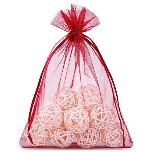 SAKETOS Organzasäckchen 10 Stück - Schmuckbeutel Dunkelrot - Säckchen 22 cm x 30 cm - Geschenkbeutel Durchsichtig - Ideal als Geschenksäckchen SAKETOS Organzasäckchen 10 Stück - Schmuckbeutel Dunkelrot - Säckchen 22 cm x 30 cm - Geschenkbeutel Durchsichtig - Ideal als Geschenksäckchen von SAKETOS