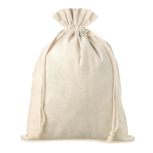 SAKETOS Stoffbeutel mit Kordelzug 45 cm x 60 cm - Leinen Säckchen 1 Stück - Stoffbeutel von Leinen - Leinen Beutel Perfekt für Jede Gelegenheit - Leinen Geschenkbeutel von SAKETOS
