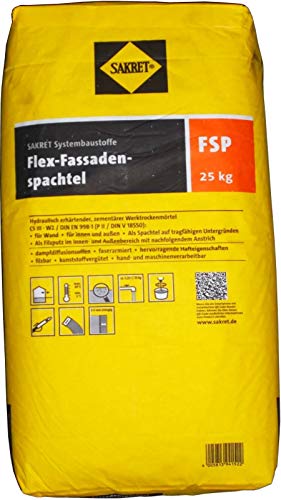 SAKRET 25 Kg Flex-Fassaden-Spachtel FSP 0-1mm, Zement, Paste, Betonmörtel, Spachtelmasse, Mörtel, Gelb, 2.5 kg SAKRET 25 Kg Flex-Fassaden-Spachtel FSP 0-1mm, Zement, Paste, Betonmörtel, Spachtelmasse, Mörtel, Gelb, 2.5 kg von Sakret