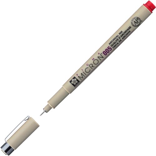Pigma MICRON Fineliner ROT (#19) 0.2mm (Nr.005) von SAKURA COLOR PROD AMERICA