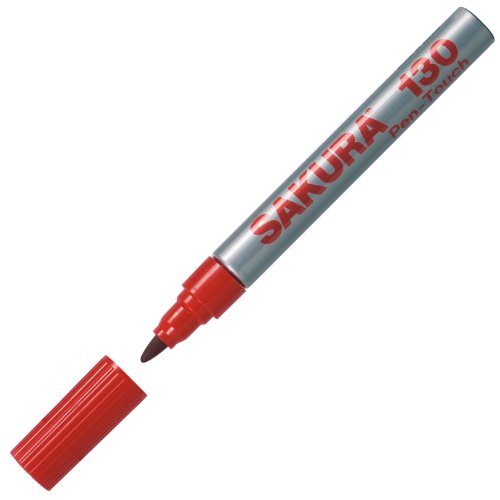 SAKURA 130 Pen-Touch ROT (#19), Universal-Permanentmarker, 1 Stück von SAKURA