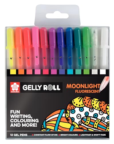 SAKURA Gelly Roll Moonlight, fluoreszierende Gelstifte im Set mit 12 Farben | Stifte zum Schreiben, Zeichnen, Tagebuch führen und Basteln SAKURA Gelly Roll Moonlight, fluoreszierende Gelstifte im Set mit 12 Farben | Stifte zum Schreiben, Zeichnen, Tagebuch führen und Basteln von SAKURA