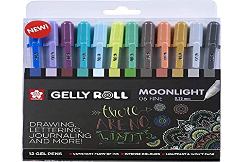 SAKURA Gelly Roll Moonlight Fine Gel-Kugelschreiber, Größe 6 (0,35 mm), fluoreszierend, 12 Stück von SAKURA