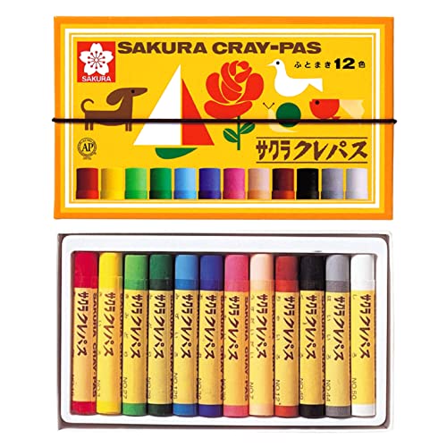 Sakura Farbe Pastellkreide 12 Farben mit Gummischnur LP12R (Japan-Import) von SAKURA