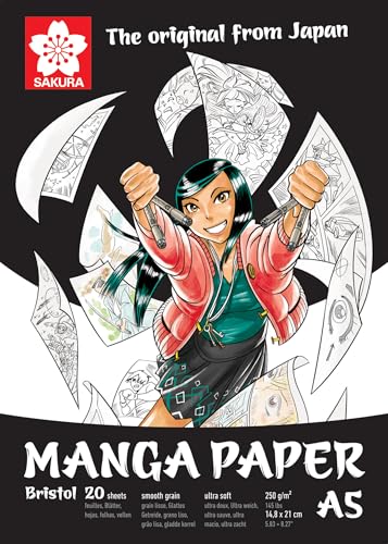 Sakura Manga Papierblock - A5 21x14.8cm 250g - 20 Blätter - Ideal für Manga Zeichnung Sakura Manga Papierblock - A5 21x14.8cm 250g - 20 Blätter - Ideal für Manga Zeichnung von SAKURA