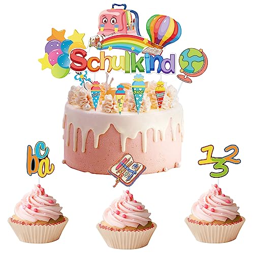 11 Stück Schulanfang Tortendeko, Tortendeko Einschulung, Tortenaufleger Für Schulen, Für Schulkind Junge Mädchen Geschenk Und Tortendeko Schulanfang Party Deko 11 Stück Schulanfang Tortendeko, Tortendeko Einschulung, Tortenaufleger Für Schulen, Für Schulkind Junge Mädchen Geschenk Und Tortendeko Schulanfang Party Deko von SALADOCY