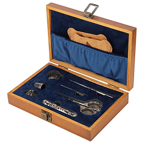 SALALIS Vintage-Stickscheren-Set, Edelstahl-Nähkasten-Scheren-Set Im Europäischen Stil, Multifunktionale Näh-Stickwerkzeuge Umfassen Kunsthandwerk, Kunstwerke, Handarbeiten(Silber) von SALALIS