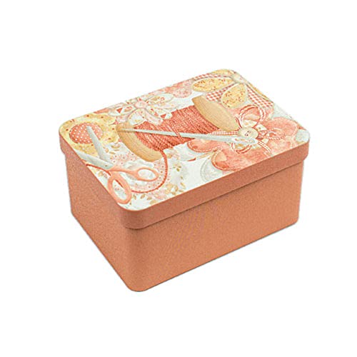 SALAS - 74081 Nähdose aus Metall im Retro-Design, Maße: 12,5 x 9 x 6,5 cm, Farbe: Einheitsgröße von SALAS