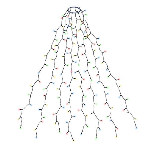 SALCAR 1,5m Weihnachtsbaum Lichterkette mit Ring und 8 Girlanden, 200er LED Christbaumbeleuchtung für 90cm bis 150cm Tannenbaum, Bunt SALCAR 1,5m Weihnachtsbaum Lichterkette mit Ring und 8 Girlanden, 200er LED Christbaumbeleuchtung für 90cm bis 150cm Tannenbaum, Bunt von SALCAR