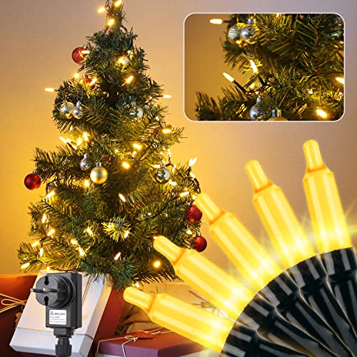 SALCAR 10m Lichterkette Weihnachtsbaum Außen, LED Lichter Wasserdicht Weihnachtsbaumbeleuchtung, Christbaumbeleuchtung Innen mit 8 Modi, Warmweiß von SALCAR