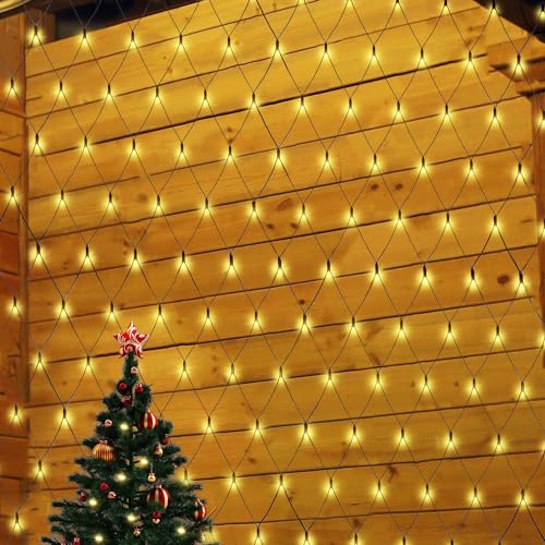 SALCAR 2x3m Anti-Rost LED Lichternetz Außen, Buchsbaum Lichterkette Netz Outdoor, Lichtervorhang Innen Strom mit 9 Modi und Speicherfunktion, Warmweiß SALCAR 2x3m Anti-Rost LED Lichternetz Außen, Buchsbaum Lichterkette Netz Outdoor, Lichtervorhang Innen Strom mit 9 Modi und Speicherfunktion, Warmweiß von SALCAR