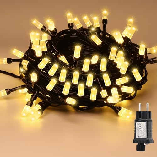 SALCAR 8m 50er LED Lichterkette Weihnachtsbaum, 31V Christbaumbeleuchtung Außen mit 8 Modi, Timer und Memory, Wasserdicht Weihnachtsbeleuchtung für Garten Rasen Balkon Party Weihnachtsdeko, Warmweiß SALCAR 8m 50er LED Lichterkette Weihnachtsbaum, 31V Christbaumbeleuchtung Außen mit 8 Modi, Timer und Memory, Wasserdicht Weihnachtsbeleuchtung für Garten Rasen Balkon Party Weihnachtsdeko, Warmweiß von SALCAR