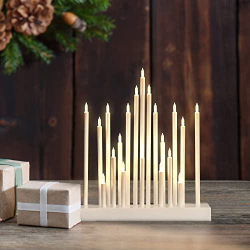 SALCAR LED Adventsleuchter, Stern Lichterbogen weiß, Schwibbogen als Weihnachtsbeleuchtung, Kerzenbrücke mit 20 LEDs, Weihnachts Leuchter für Weihnachten - Warm SALCAR LED Adventsleuchter, Stern Lichterbogen weiß, Schwibbogen als Weihnachtsbeleuchtung, Kerzenbrücke mit 20 LEDs, Weihnachts Leuchter für Weihnachten - Warm von SALCAR