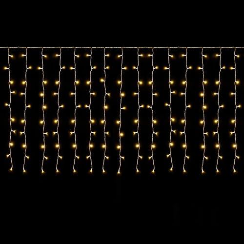 SALCAR LED Eisregen Fenster 2m x 1m LED Lichtervorhang Balkon, 100er LED Lichterkette Außen Innen Weihnachten, Weihnachtsbeleuchtung Hängend mit 9 Modi und Memory-Funktion, Warmweiß SALCAR LED Eisregen Fenster 2m x 1m LED Lichtervorhang Balkon, 100er LED Lichterkette Außen Innen Weihnachten, Weihnachtsbeleuchtung Hängend mit 9 Modi und Memory-Funktion, Warmweiß von SALCAR
