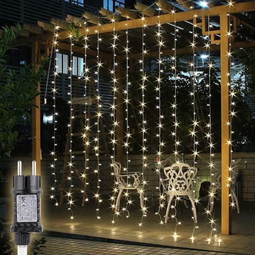 SALCAR LED Lichtervorhang Außen 2x2m, Lichterkette Vorhang Weihnachten Innen mit 8 Modi und Memory, Weihnachtsbeleuchtung Outdoor Garten, Warmweiß SALCAR LED Lichtervorhang Außen 2x2m, Lichterkette Vorhang Weihnachten Innen mit 8 Modi und Memory, Weihnachtsbeleuchtung Outdoor Garten, Warmweiß von SALCAR