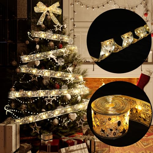 SALCAR Weihnachtsband mit Licht, 5M 50 LED Band Weihnachtsbeleuchtung, Batteriebetriebene Weihnachtsbaum Band Lichter für Party, Hochzeiten, Innen und Außenbereich Weihnachtsdekoration SALCAR Weihnachtsband mit Licht, 5M 50 LED Band Weihnachtsbeleuchtung, Batteriebetriebene Weihnachtsbaum Band Lichter für Party, Hochzeiten, Innen und Außenbereich Weihnachtsdekoration von SALCAR