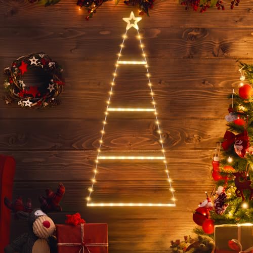 SALCAR Weihnachtsbeleuchtung Außen Batterie, 1M LED Weihnachtsbaum Leiter Lichterkette mit Timer, Speicherfunktion, 8 Modi, Wasserdicht LED-Weihnachtsleiter-Lichter für Innen Außen Fenster, Garten SALCAR Weihnachtsbeleuchtung Außen Batterie, 1M LED Weihnachtsbaum Leiter Lichterkette mit Timer, Speicherfunktion, 8 Modi, Wasserdicht LED-Weihnachtsleiter-Lichter für Innen Außen Fenster, Garten von SALCAR