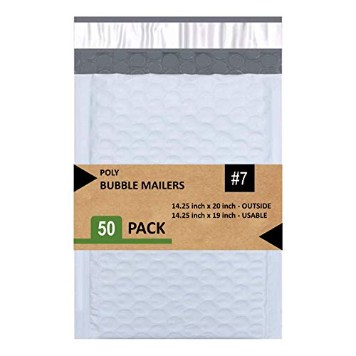 Sales4Less #7 Luftpolster-Versandtaschen, selbstklebend, wasserdicht, gepolstert, Kunststoff, 36 x 50 cm, Weiß, 50 Stück von SALES4LESS