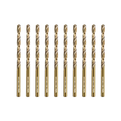 SALI 10 Stücke M35 HSS Cobalt Bohrer Set mit Spiralbohrer 4.5mm HSS-Co Stahlbohrer Eisenbohrer Metallbohrer Set für Holz, Metall, Kunststoff, Aluminium, Hartplastik, Edelstahl SALI 10 Stücke M35 HSS Cobalt Bohrer Set mit Spiralbohrer 4.5mm HSS-Co Stahlbohrer Eisenbohrer Metallbohrer Set für Holz, Metall, Kunststoff, Aluminium, Hartplastik, Edelstahl von SALI