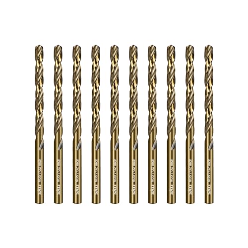 SALI 10 Stücke M35 HSS Cobalt Bohrer Set mit Spiralbohrer 5.5mm HSS-Co Stahlbohrer Eisenbohrer Metallbohrer Set für Holz, Metall, Kunststoff, Aluminium, Hartplastik, Edelstahl von SALI