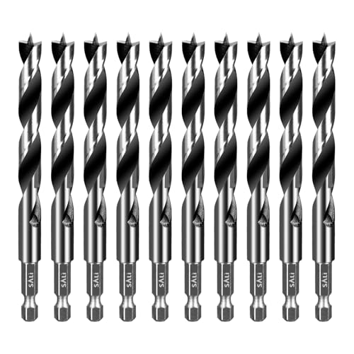 SALI 10-teilig Holzspiralbohrer Bohrer mit 1/4 Sechskant-Schaft Holzbohrer-Set Ø 10 mm für Bohrungen in Weichholz, Hartholz Professional Zubehör Bohrschrauber Standbohrmaschine SALI 10-teilig Holzspiralbohrer Bohrer mit 1/4 Sechskant-Schaft Holzbohrer-Set Ø 10 mm für Bohrungen in Weichholz, Hartholz Professional Zubehör Bohrschrauber Standbohrmaschine von SALI
