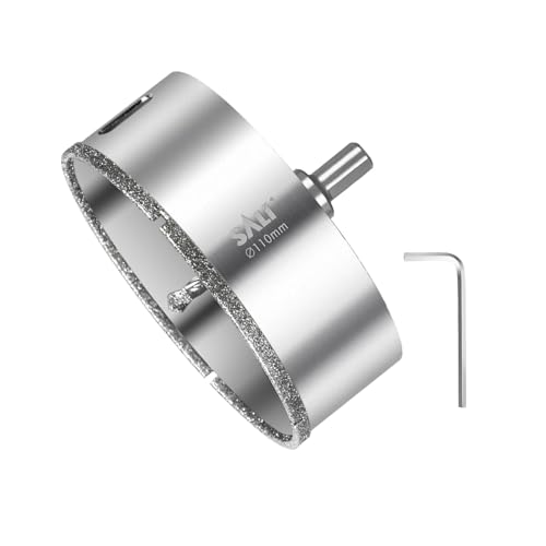 SALI 110mm Diamantbohrer Diamant Lochsäge mit Zentrierbohrer Glasbohrer mit Diamant-Beschichtung 45# Stahl Diamant Hohl-Bohrkrone Fliesenbohrer Zum Bohren in Keramik, Porzellan, Glas, Marmor, Schiefer SALI 110mm Diamantbohrer Diamant Lochsäge mit Zentrierbohrer Glasbohrer mit Diamant-Beschichtung 45# Stahl Diamant Hohl-Bohrkrone Fliesenbohrer Zum Bohren in Keramik, Porzellan, Glas, Marmor, Schiefer von SALI