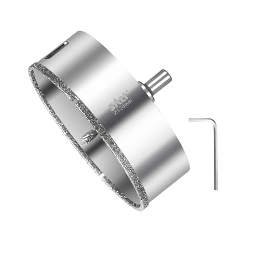 SALI 120mm Diamantbohrer Diamant Lochsäge mit Zentrierbohrer Glasbohrer mit Diamant-Beschichtung 45# Stahl Diamant Hohl-Bohrkrone Fliesenbohrer Zum Bohren in Keramik, Porzellan, Glas, Marmor, Schiefer SALI 120mm Diamantbohrer Diamant Lochsäge mit Zentrierbohrer Glasbohrer mit Diamant-Beschichtung 45# Stahl Diamant Hohl-Bohrkrone Fliesenbohrer Zum Bohren in Keramik, Porzellan, Glas, Marmor, Schiefer von SALI