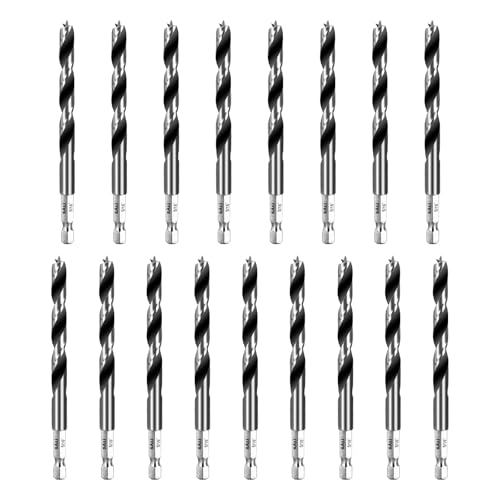 SALI 17-teilig Holzspiralbohrer Bohrer mit 1/4 Sechskant-Schaft Holzbohrer-Set Ø 8 mm für Bohrungen in Weichholz, Hartholz Professional Zubehör Bohrschrauber Standbohrmaschine SALI 17-teilig Holzspiralbohrer Bohrer mit 1/4 Sechskant-Schaft Holzbohrer-Set Ø 8 mm für Bohrungen in Weichholz, Hartholz Professional Zubehör Bohrschrauber Standbohrmaschine von SALI