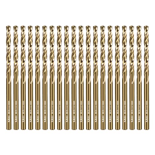 SALI 20 Stücke M35 HSS Cobalt Bohrer Set mit Spiralbohrer 3.2mm HSS-Co Stahlbohrer Eisenbohrer Metallbohrer Set für Holz, Metall, Kunststoff, Aluminium, Hartplastik, Edelstahl von SALI