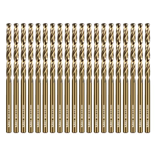 SALI 20 Stücke M35 HSS Cobalt Bohrer Set mit Spiralbohrer 3.5mm HSS-Co Stahlbohrer Eisenbohrer Metallbohrer Set für Holz, Metall, Kunststoff, Aluminium, Hartplastik, Edelstahl SALI 20 Stücke M35 HSS Cobalt Bohrer Set mit Spiralbohrer 3.5mm HSS-Co Stahlbohrer Eisenbohrer Metallbohrer Set für Holz, Metall, Kunststoff, Aluminium, Hartplastik, Edelstahl von SALI