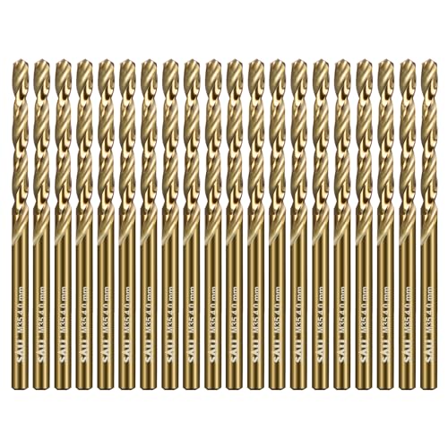 SALI 20 Stücke M35 HSS Cobalt Bohrer Set mit Spiralbohrer 4mm HSS-Co Stahlbohrer Eisenbohrer Metallbohrer Set für Holz, Metall, Kunststoff, Aluminium, Hartplastik, Edelstahl von SALI