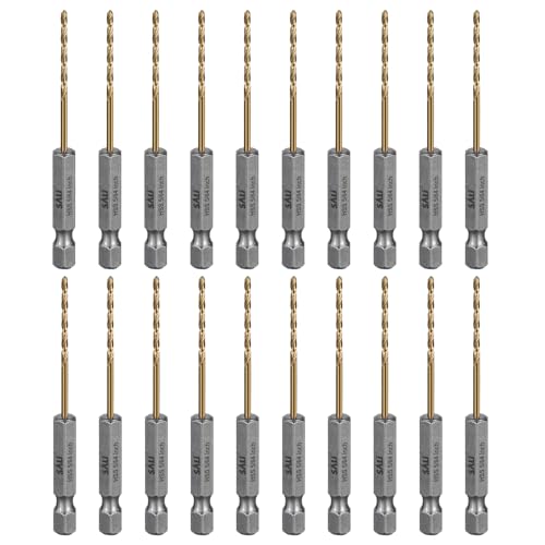 SALI 20 teiliges HSS Bohrer Set Sechskantschaft Schnellbohrkronen Ø 2 mm Titan-beschichteter Bohrersatz Schnellwechsel 1/4"-Sechskantaufnahme Spiralbohrer Metallbohrer für Holz Kunststoff Aluminium SALI 20 teiliges HSS Bohrer Set Sechskantschaft Schnellbohrkronen Ø 2 mm Titan-beschichteter Bohrersatz Schnellwechsel 1/4"-Sechskantaufnahme Spiralbohrer Metallbohrer für Holz Kunststoff Aluminium von SALI