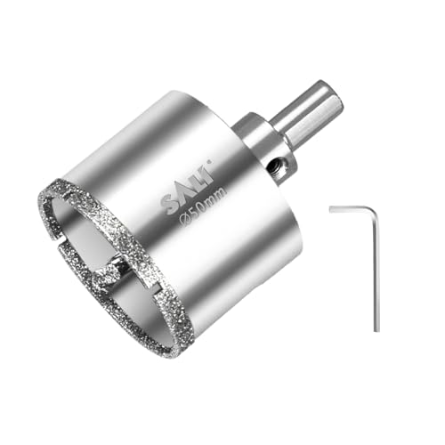 SALI 50 mm Diamantbohrer Diamant Lochsäge mit Zentrierbohrer Glasbohrer mit Diamant-Beschichtung 45# Stahl Diamant Hohl-Bohrkrone Fliesenbohrer Zum Bohren in Keramik, Porzellan, Glas, Marmor, Schiefer SALI 50 mm Diamantbohrer Diamant Lochsäge mit Zentrierbohrer Glasbohrer mit Diamant-Beschichtung 45# Stahl Diamant Hohl-Bohrkrone Fliesenbohrer Zum Bohren in Keramik, Porzellan, Glas, Marmor, Schiefer von SALI