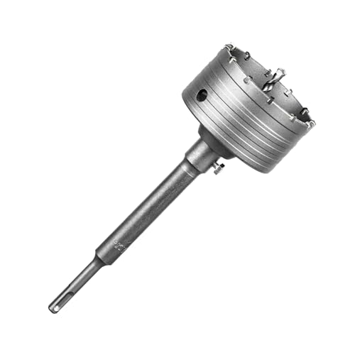 SALI Bohrkrone 100mm SDS Plus M22 Gewinde SDS Plus Schaft 220mm Wandlochsägebohrer Lochsägen-Set mit für Hartmetall-Zentrierbohrer für Mauerwerk Natursteine Sandsteine Kunststeine Beton Marmor Fliese SALI Bohrkrone 100mm SDS Plus M22 Gewinde SDS Plus Schaft 220mm Wandlochsägebohrer Lochsägen-Set mit für Hartmetall-Zentrierbohrer für Mauerwerk Natursteine Sandsteine Kunststeine Beton Marmor Fliese von SALI
